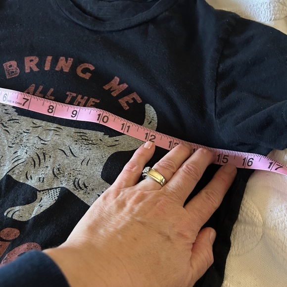 Kids size large Bring Me All the Kitties graphic tee. Black short sleeved. - Picture 5 of 8